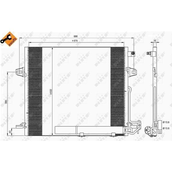 Nrf 35618 - Oe 2515000054 Condensatore Aria Condizionata Con Essiccatore Per Classe Gl (X164), Classe M (W164), Classe R (W251)-image