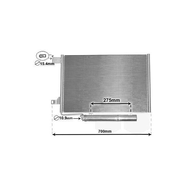 Van Wezel Condensatore Aria Condizionata + Essiccatore Per Mercedes Benz Classe A B W169 W245-image