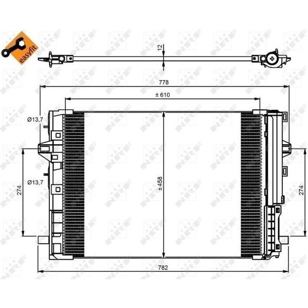Nrf 350081 - Condensatore Aria Condizionata Oe 921005DA0A Con Essiccatore Per Classe Gla (X156), Classe A (W176), Classe B (W246), Cla (C117), Cla (X117)-image