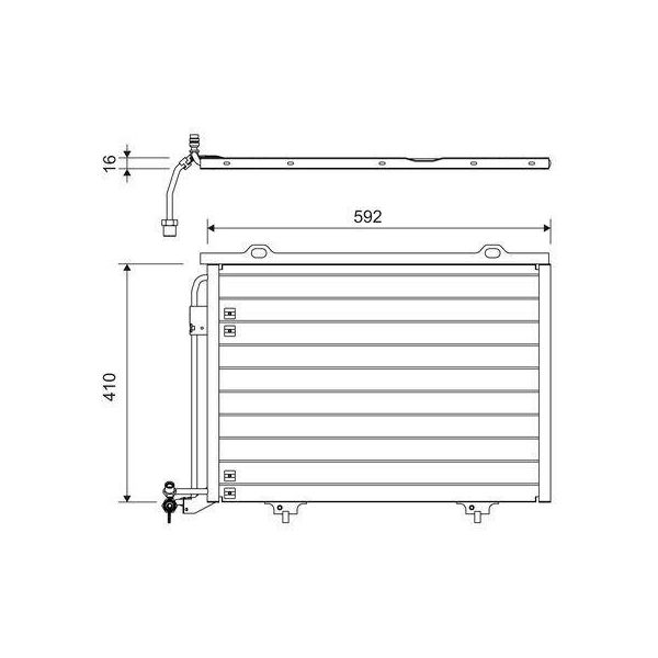 Valeo 817562 - Condensatore Aria Condizionata Oe 2028300970 Per Slk (R170), Classe C (W202), Classe C (S202), Clk (C208), Clk (A208), Classe E (W210), Classe E (S210)-image