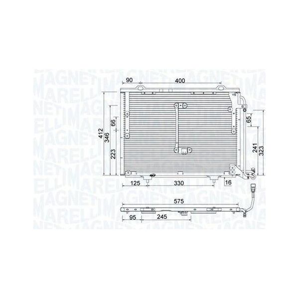 Magneti Marelli 350203945000 - Condensatore Aria Condizionata Oe A2028300570 Per Classe E (S210), Classe E (W210), Classe C (S202), Classe C (W202)-image
