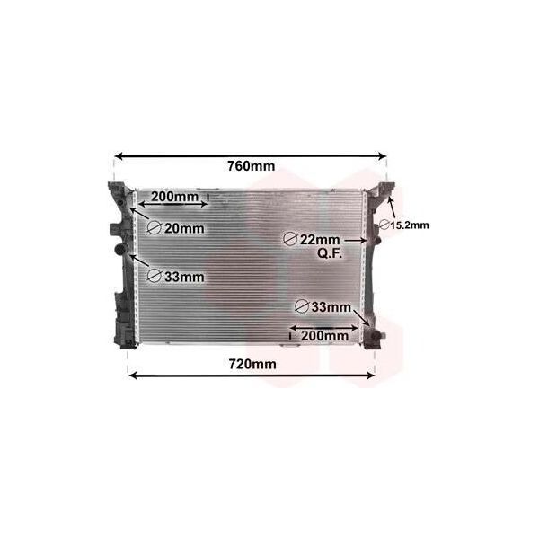 Van Wezel 30002653 Radiatore Radiatore Acqua Radiatore Motore Adatto Per MERCEDES-BENZ Classe B (W246, W242) Classe A (W176) Cla Coupé (C117) Gla (X156)-image