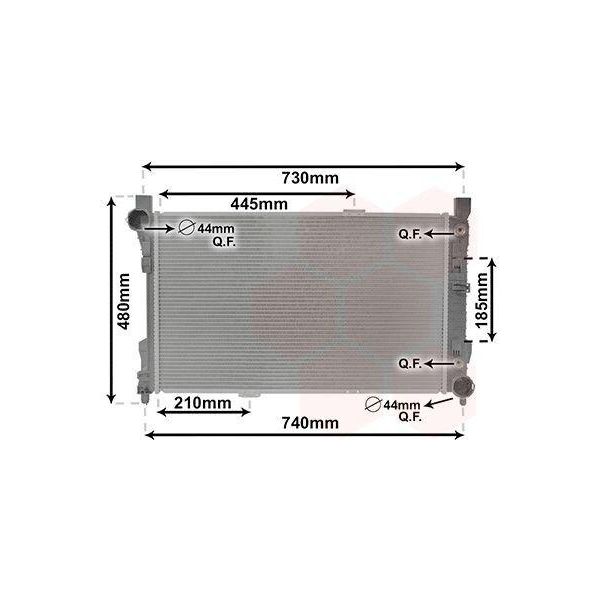 Van Wezel 30002286 - Oe 2035000503 Radiatore, Raffreddamento Motore Per Classe C (W203), Classe C (CL203), Classe C (S203), Classe Clc (CL203), Clk (C209), Clk (A209), Slk (R171)-image