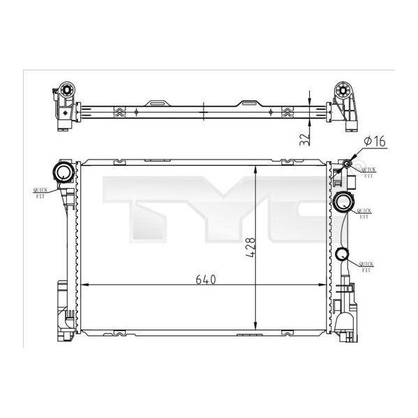 Tyc 721-0015 Radiatore Motore Oe 0995006203 Compatibile Con Classe C, Cls, Classe E, Slc, Slk-image
