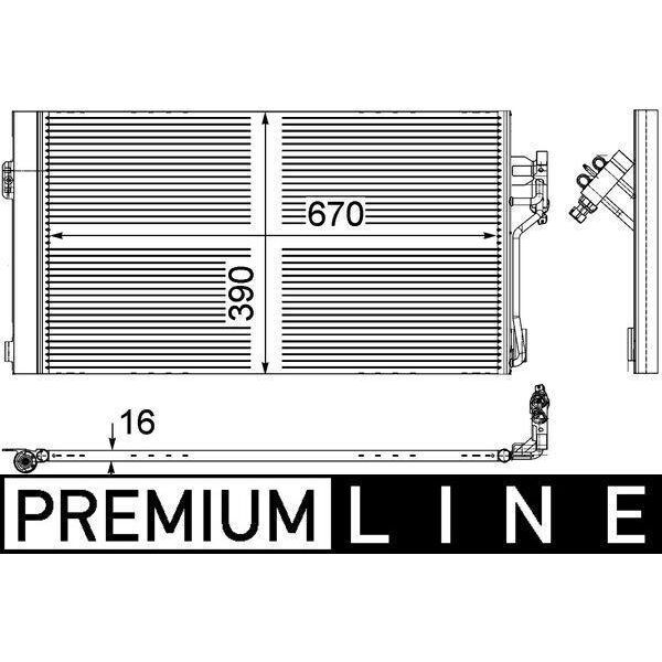 Mahle Ac 761 000P - Oe 6398350070 Condensatore Aria Condizionata Con Essiccatore Per Viano (W639), Vito (W639)-image