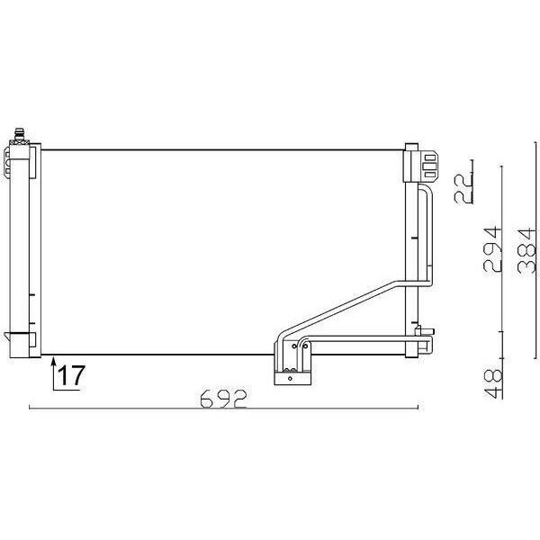 Mahle Ac 347 001S - Oe 2035000054 Condensatore Aria Condizionata Con Essiccatore Per Classe C (W203), Classe C (CL203), Classe C (S203), Classe Clc (CL203), Clk (C209), Clk (A209)-image