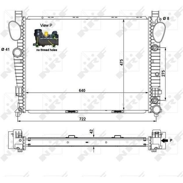 Nrf 55325 - Oe 2205000903 Radiatore, Raffreddamento Motore Per Classe S (W220), Classe S (C215)-image