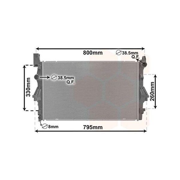 Van Wezel 30012708 Radiatore Radiatore Acqua Radiatore Motore Adatto Per MERCEDES-BENZ Vito Tourer (W447) Vito Furgone (W447) Vito Mixto (W447)-image
