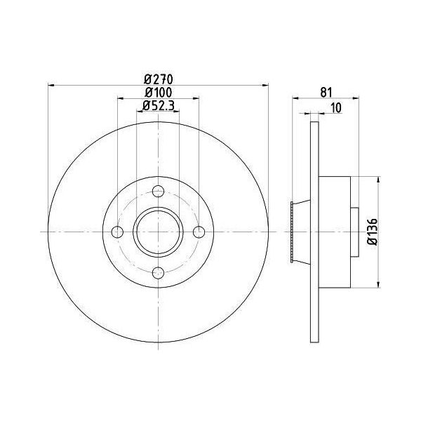 Hella 8DD 355 123-271 - Oe 432004943R Disco Freno Per Grand Scenic Ii (Jm), Megane Ii, Scenic Ii-image