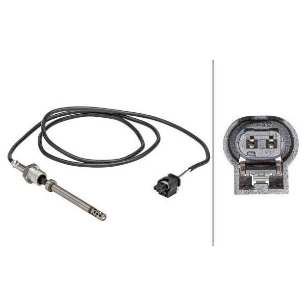 Hella 6PT 358 181-241 - Oe 51531028 Sensore Della Temperatura Dei Gas Di Scarico Per Classe C (W203), Classe C (CL203), Classe C (S203), Classe Clc (CL203), Classe E (W211), Classe E (S211), Sprinter (W906)-image
