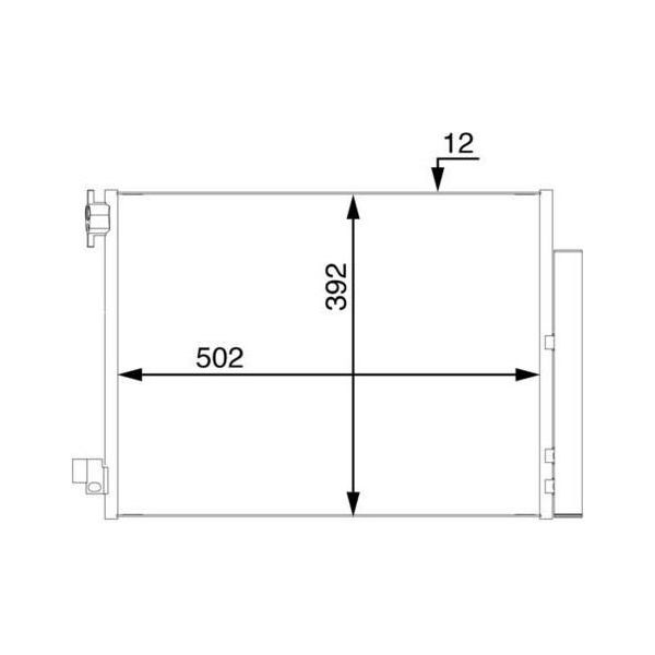 Mahle Ac 73 000S - Condensatore Aria Condizionata Oe 8660003626 Con Essiccatore Per Dokker, Logan, Sandero, Duster, Lodgy, Captur I (H5, J5), Clio Iv, Logan I, Logan Ii, Thalia Iii (L8), Twingo Iii (Bc), Forfour (453), Fortwo Cabriolet (453), Fortwo (453)-image