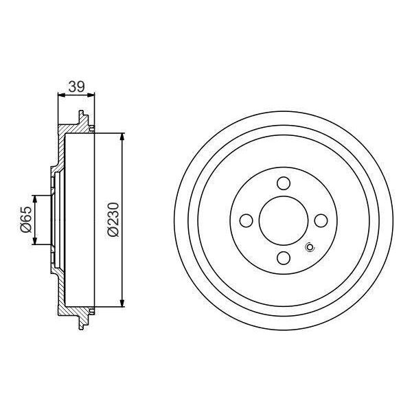 Bosch 0 986 477 194 - Tamburo Del Freno Oe 6K9 609 617 Per Inca (6K), Caddy Ii (9K)-image