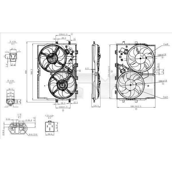 Tyc 809-0039 - Ventola Radiatore Oe 1364163080 Per Ducato-image
