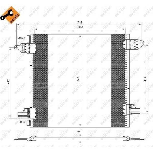 Nrf 35702 - Oe 1638300370 Condensatore Aria Condizionata Per Classe M (W163)-image