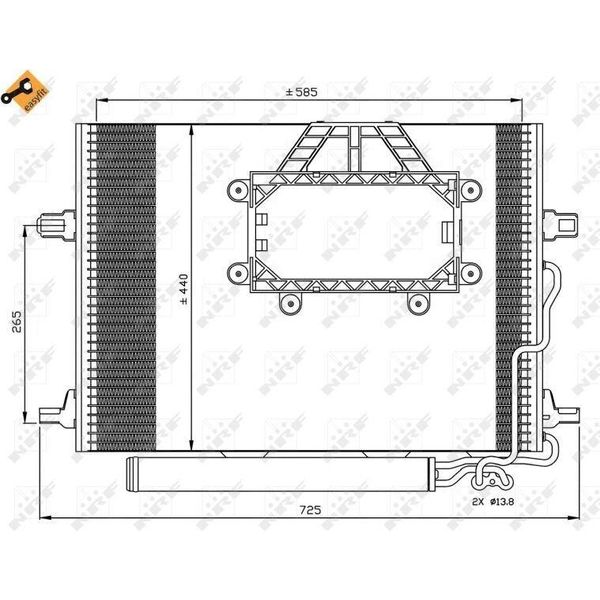 Nrf 350211 - Oe 2115000554 Condensatore Aria Condizionata Con Essiccatore Per Cls (C219), Classe E (W211), Classe E (S211)-image