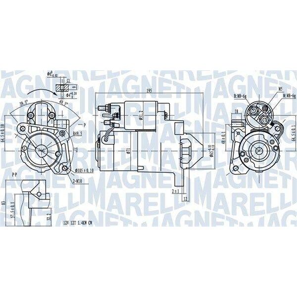 Magneti Marelli 063721273010 - Motorino Di Avviamento, Starter Per Sandero, Logan, Micra Iii (K12), Almera Ii (N16), Thalia I (Lb), Scenic Ii, Modus (F/JP0), Megane Ii, Kangoo (Fc), Kangoo (Kc), Clio Iii, Clio Ii-image
