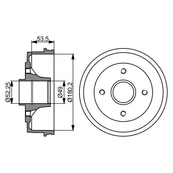 Bosch 0 986 477 061 - Oe 60 01 548 126 Tamburo Del Freno Per Logan, Sandero, Logan I, Logan Ii, Sandero I (Bs)-image