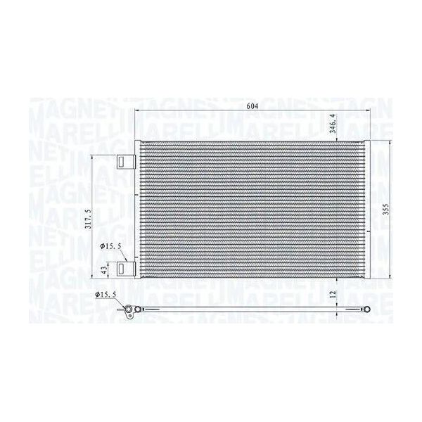 Magneti Marelli 350203860000 - Condensatore Aria Condizionata Oe A4155000054 Per Vaneo (414), Citan (W415), Kangoo (Fw), Kangoo (Kw)-image