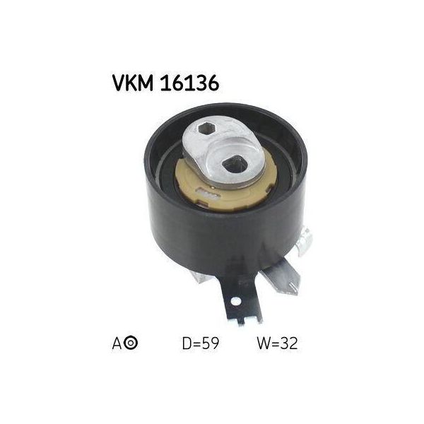 Skf Vkm 16136 Rullo Tenditore, Cinghia Dentata Oe 130705625R Compatibile Con Dokker, Duster, Lodgy, Logan, Sandero, Classe A, Classe B, Citan, Cla, Classe Gla, Juke, Micra, Note, NV200, Pulsar, Qashqai, Captur, Clio, Scenic, Kadjar, Kangoo, Megane, Talisman, Thalia-image