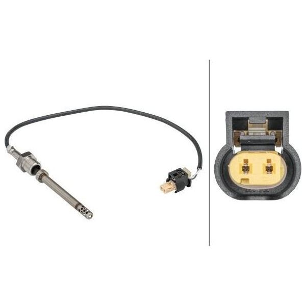 Hella 6PT 358 181-481 - Oe 71537628 Sensore Della Temperatura Dei Gas Di Scarico Per Classe C (W203), Classe C (CL203), Classe C (S203), Classe Clc (CL203), Classe E (W211), Classe E (S211), Classe Gl (X164), Classe M (W164), Classe R (W251)-image