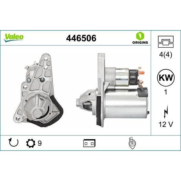 Valeo 446506 Motorino Di Avviamento Oe 23300BC20C Compatibile Con Dokker, Duster, Cube, Juke, Micra, Note, NV200, Qashqai, Tiida, Fluence, Logan, Megane-image