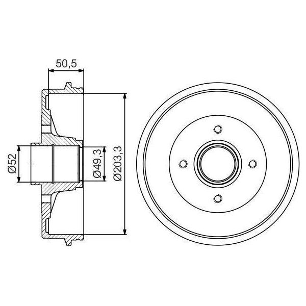 Bosch 0 986 477 210 - Oe 43 20 099 41R Tamburo Del Freno Per Sandero, Logan, Twingo I (S06), Twingo I (C06), Thalia Ii (Lu), Thalia I (Lb), Logan I, Clio Ii-image