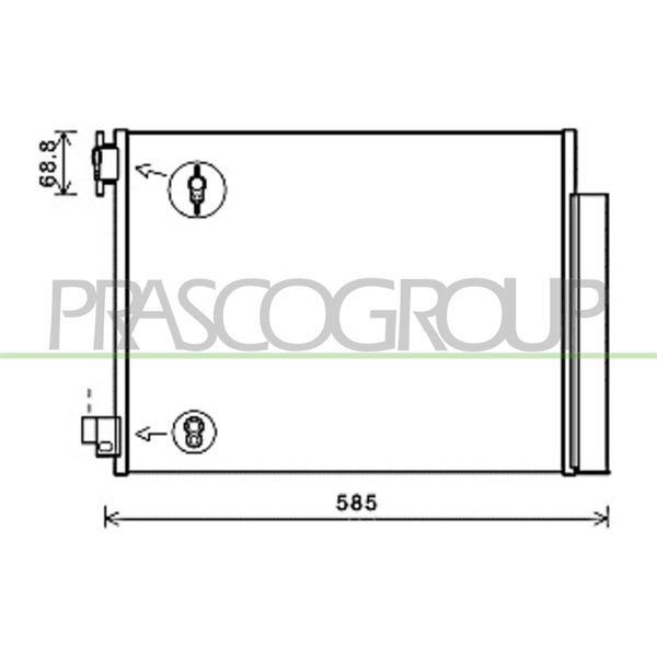 Prasco DA226C001 - Condensatore Aria Condizionata Oe 8660003630 Con Essiccatore Per Duster, Dokker, Lodgy, Logan, Sandero, Captur I (H5, J5), Clio Iv, Logan I, Logan Ii, Thalia Iii (L8), Twingo Iii (Bc), Fortwo (453), Forfour (453), Fortwo Cabriolet (453)-image