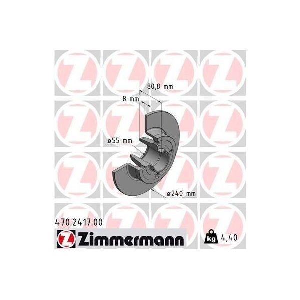Zimmermann 470.2417.00 - Disco Freno Per Note (E11, NE11), Clio Iii, Megane Ii, Modus (F/JP0), Twingo Ii (CN0), Wind (E4M)-image
