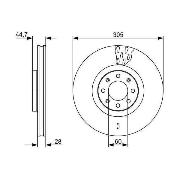 Bosch 0 986 479 531 - Oe 50902166 Disco Freno Per Punto-image