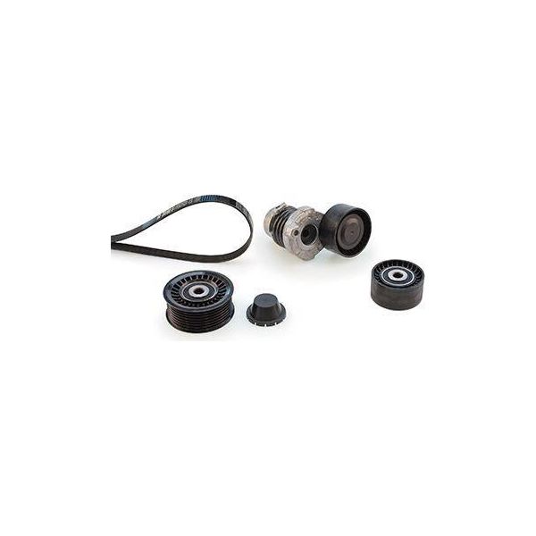 Gates K017PK1600 Set Di Cinghie Trapezoidali Dentate Oe 117206453R Compatibile Con Scenic, Megane, Kangoo, Clio, Captur, Sandero, Logan, Lodgy, Duster, Dokker-image