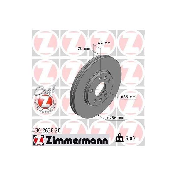 Zimmermann 430.2638.20 - Disco Freno Per Talento, Vivaro (X82), Vivaro B (X82), Trafic Iii (Jg), Trafic Iii (Fg), Trafic Iii (Eg)-image