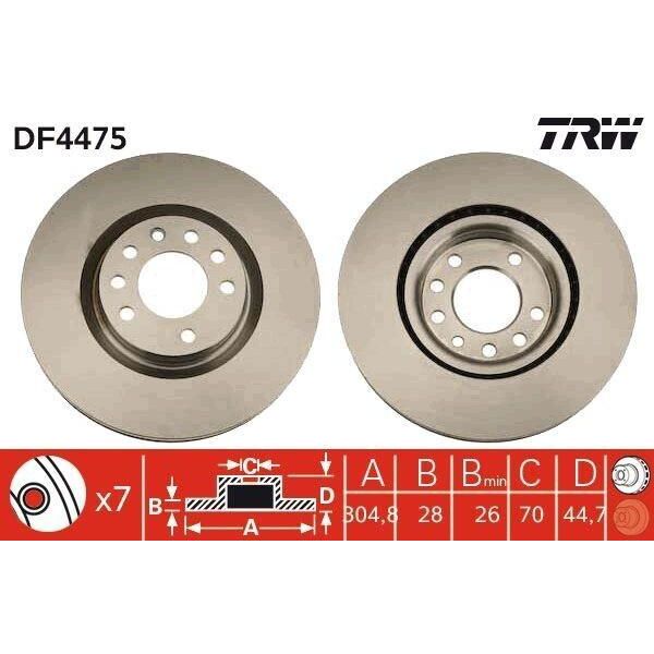 Trw DF4475 - Disco Freno Oe 517572290 Per Croma-image
