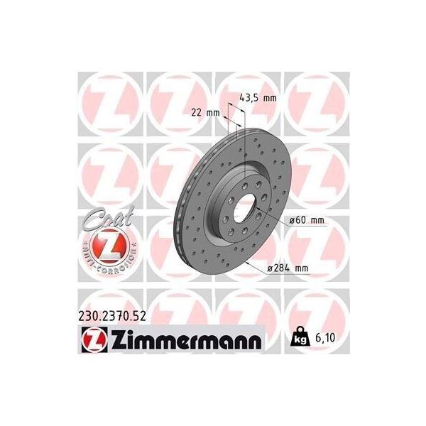 Zimmermann 230.2370.52 - Disco Freno Per Punto, Corsa E (X15), Corsa D (S07), Adam-image