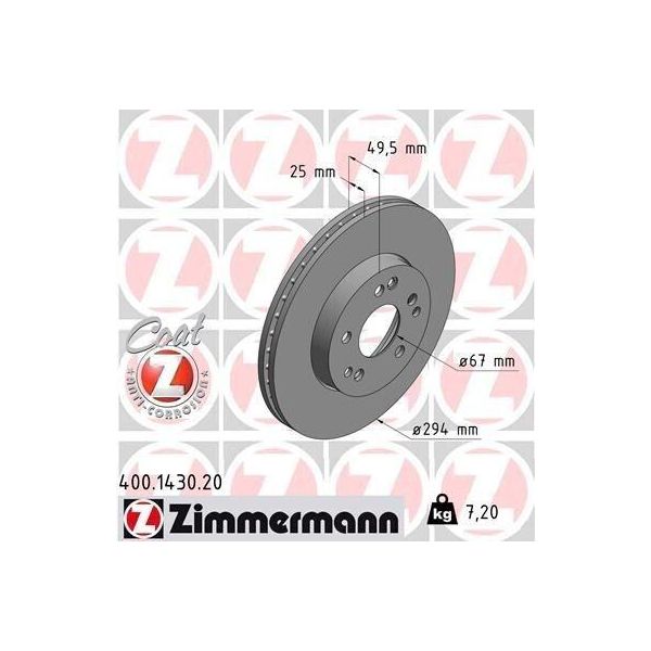 Zimmermann 400.1430.20 - Disco Freno Per Classe E (W124), Classe E (A124), Classe E (C124), Classe E (S124)-image