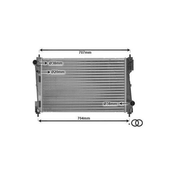 Van Wezel 17012311 Radiatore Acqua Radiatore Motore Per Opel Corsa D Hatchback (S07) Per Fiat Grande Punto (199) Punto Evo (199) Punto (199)-image