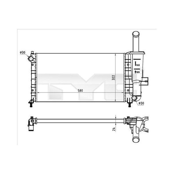 Tyc 709-0026-R - Radiatore Oe 46745043, Raffreddamento Motore Per Punto-image