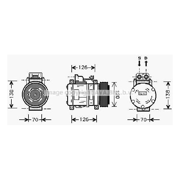 Prasco MSK057 - Compressore Aria Condizionata Oe 2300311 Per Classe S (W140), Classe S (C140)-image