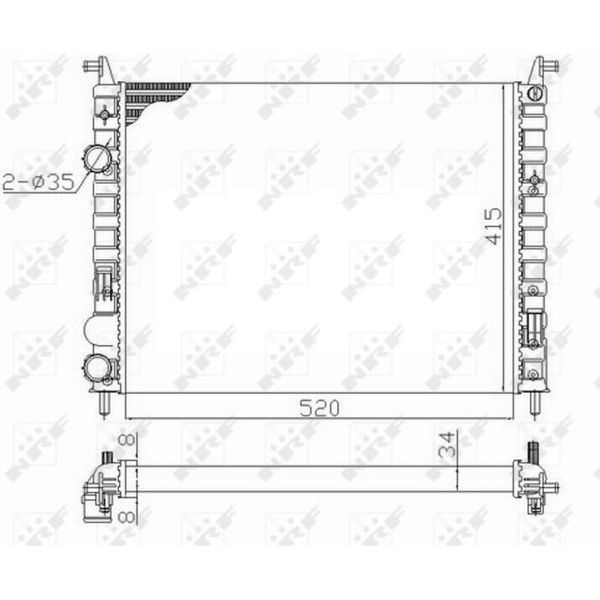 Nrf 58656 - Radiatore Oe 46827249, Raffreddamento Motore Per Palio, Strada-image