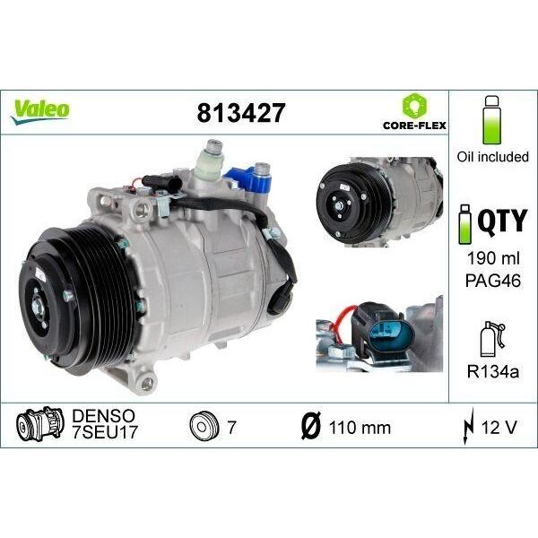 Valeo 813427 - Compressore Aria Condizionata Oe 12303211 Per Sprinter (W906), Vito (W639)-image