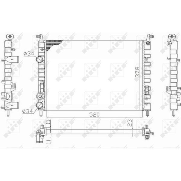 Nrf 58726 - Radiatore Oe 46779393, Raffreddamento Motore Per Palio, Siena, Strada-image