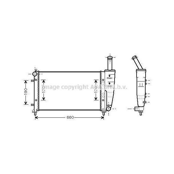 Prasco FTA2290 - Radiatore Oe 51724183, Raffreddamento Motore Per Idea, Punto-image