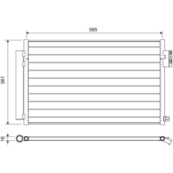 Valeo 822641 - Oe 51887906 Condensatore Aria Condizionata Con Essiccatore Per 500L (351, 352), Tipo-image