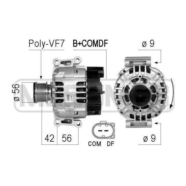 Era 210730A - Alternatore Oe 271 154 08 02 Per Classe C (W203), Classe C (CL203), Classe C (S203), Classe Clc (CL203), Clk (C209), Clk (A209), Classe E (W211), Classe E (S211), Slk (R171)-image