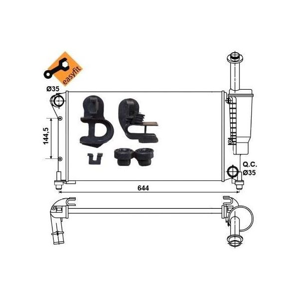 Nrf 53075 - Radiatore Oe 51779915, Raffreddamento Motore Per Panda-image