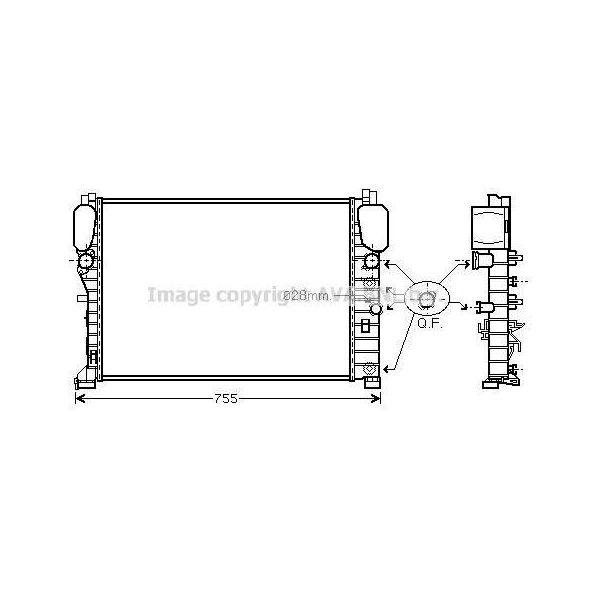 Prasco MSA2394 - Oe 2115000202 Radiatore, Raffreddamento Motore Per Cls (C219), Classe E (W211), Classe E (VF211), Classe E (S211)-image