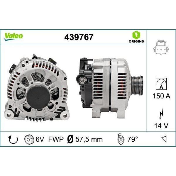 Valeo 439767 - Alternatore Oe 1140136 Per Fusion, Fiesta Vi, Fiesta V-image