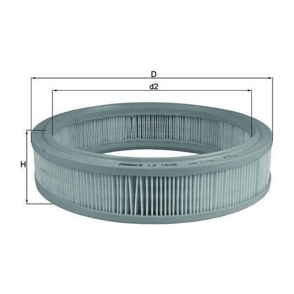 Mahle Lx 1638 - Filtro Aria Oe 6001073226 Per Seicento-image