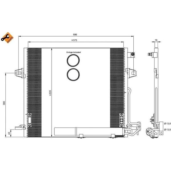 Nrf 35927 - Oe 1645000054 Condensatore Aria Condizionata Con Essiccatore Per Classe M (W164)-image