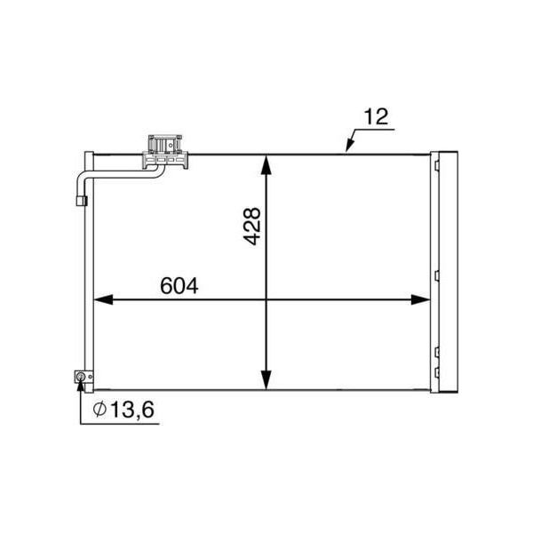 Mahle Ac 51 000S - Oe 1975000054 Condensatore Aria Condizionata Con Essiccatore Per Classe C (W204), Classe C (C204), Classe C (S204), Cls (C218), Cls (X218), Classe E (W212), Classe E (S212), Sl (R231), Slk (R172), Sls Amg (C197), Sls Amg (R197)-image
