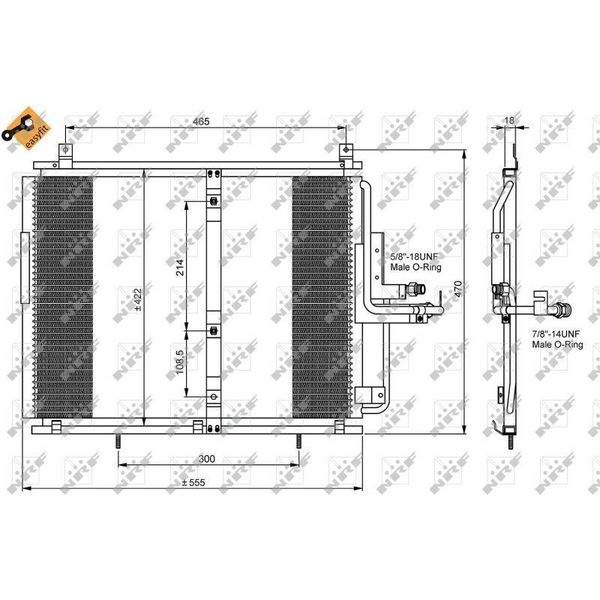 Nrf 35244 - Condensatore Aria Condizionata Oe 1248301270 Per Cabriolet (A124), Classe E (W124), Classe E (A124), Classe E (C124), Classe E (S124)-image